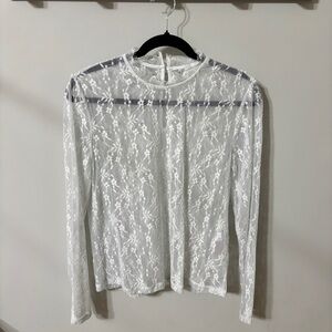 Only Sheer White Lace Top